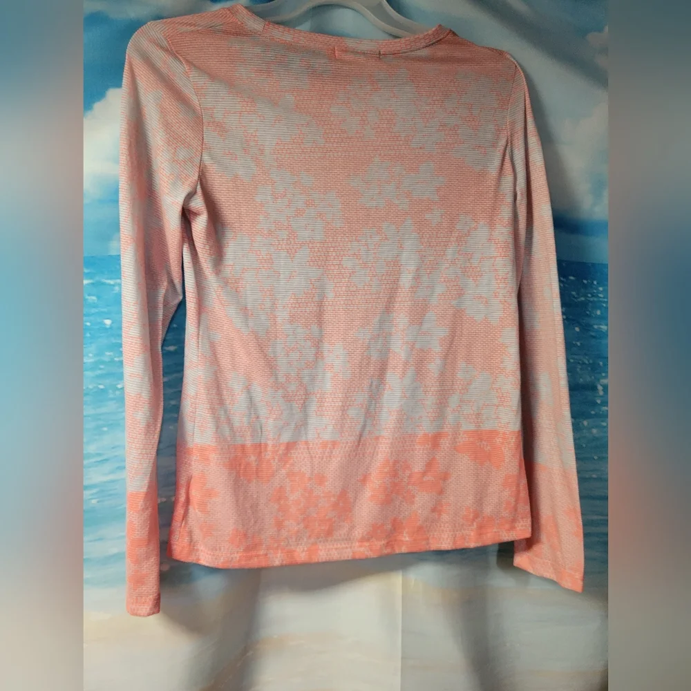 Prana‎ Francie Long Sleeve Performance Tee In Peach Women's Size Small - Picture 2 of 3